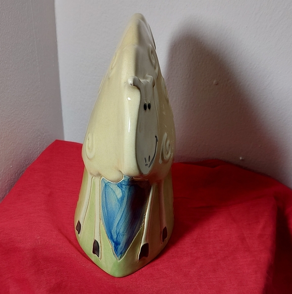 Molde Pottery 3D Sheep Ceramic Folk Art Figurine Oval Base Hand Painted Portugal - Picture 7 of 12